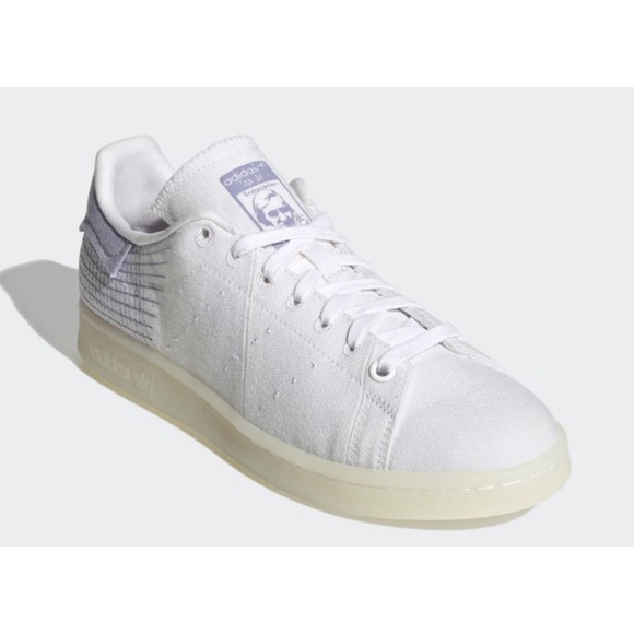 Adidas Stan Smith PrimeBlue Shoes Cloud White/Dust Purple NIB SZ 9.5 - Picture 4 of 15